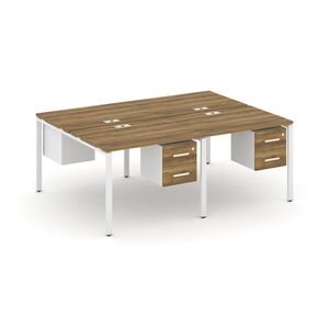 Рабочая станция двухсторонняя с подвесными тумбами на 4 места