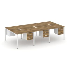 Рабочая станция двухсторонняя с подвесными тумбами на 6 мест