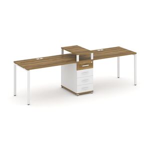 Рабочая станция на 2 места с одной опорной тумбой