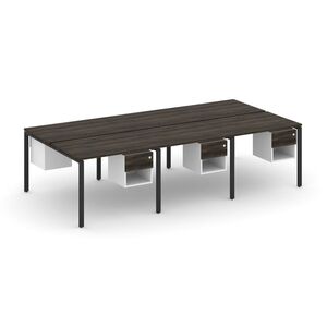 Рабочая станция двухсторонняя с подвесными тумбами на 6 мест