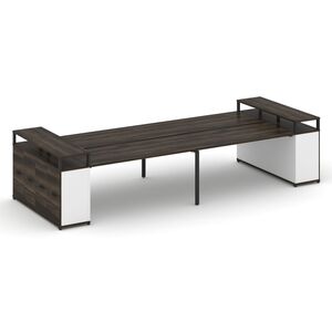 Рабочая станция с опорными распашными шкафоми с верхними горизонтами