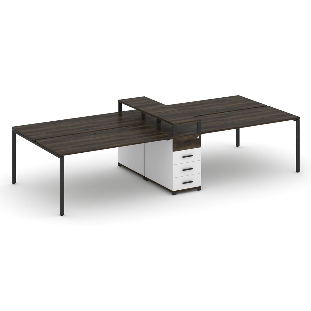 Рабочая станция на 4 места с одной опорной тумбой