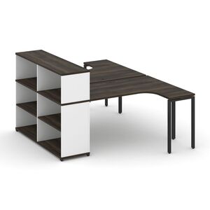 Рабочая станция с опорным стеллажом с надставкой низкой