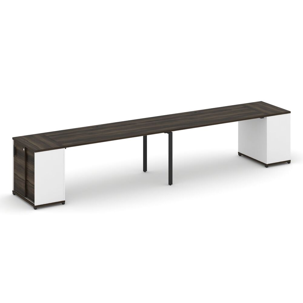 Рабочая станция с опорными шкафом купе