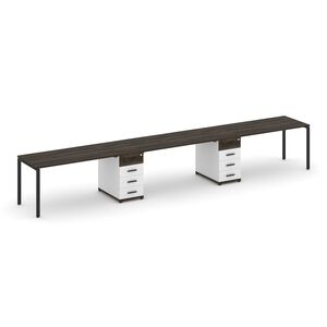 Рабочая станция на 3 места с двумя опорными тумбами