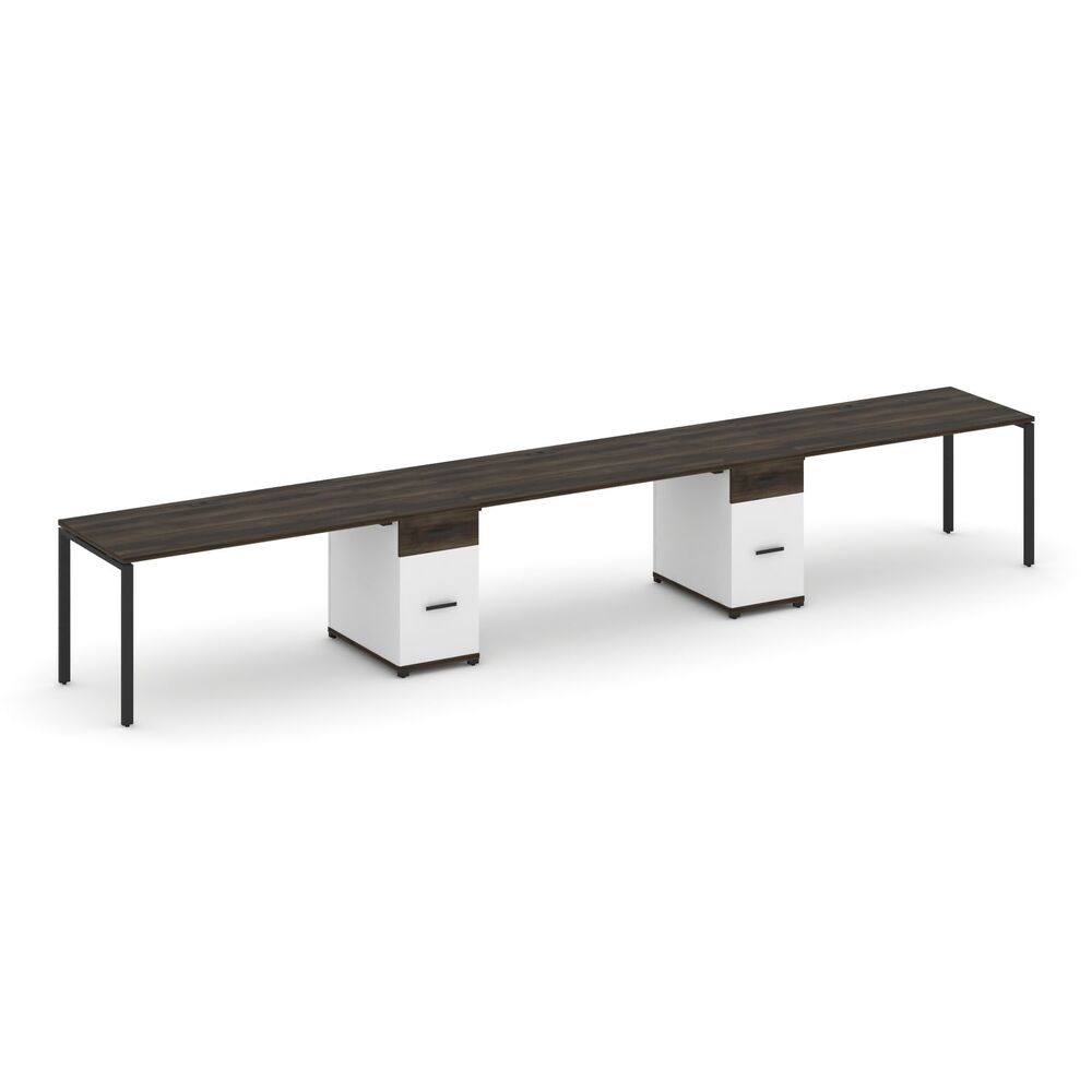 Рабочая станция на 3 места с двумя опорными тумбами