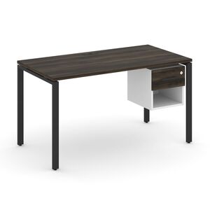 Стол рабочий с подвесной тумбой одной открытой нишей и одним ящиком