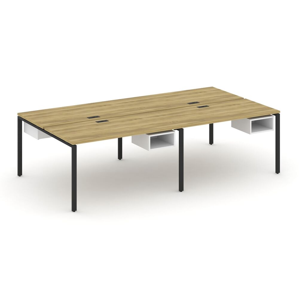 Рабочая станция двухсторонняя с подвесными тумбами на 4 места