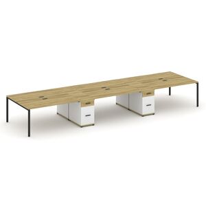 Рабочая станция на 6 мест с двумя опорными тумбами