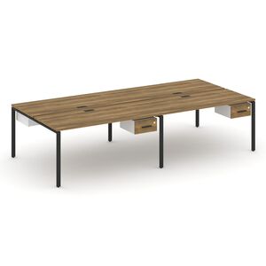 Рабочая станция двухсторонняя с подвесными тумбами на 4 места