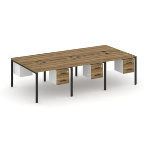 Рабочая станция двухсторонняя с подвесными тумбами на 6 мест