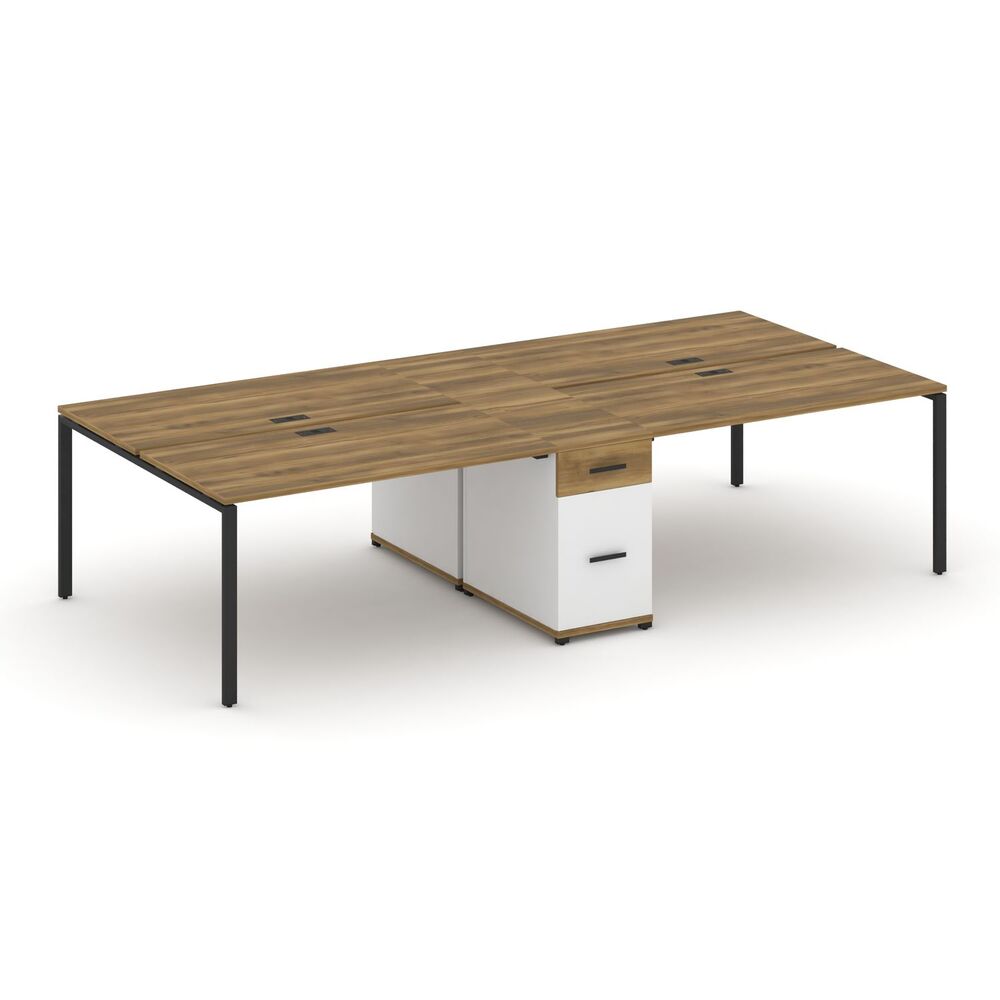 Рабочая станция на 4 места с одной опорной тумбой