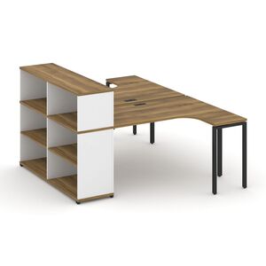 Рабочая станция с опорным стеллажом с надставкой низкой