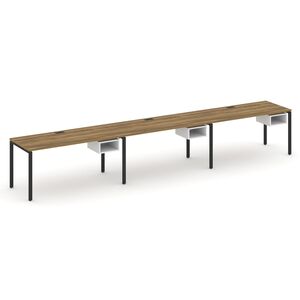 Рабочая станция односторонняя с подвесными тумбами на 3 места