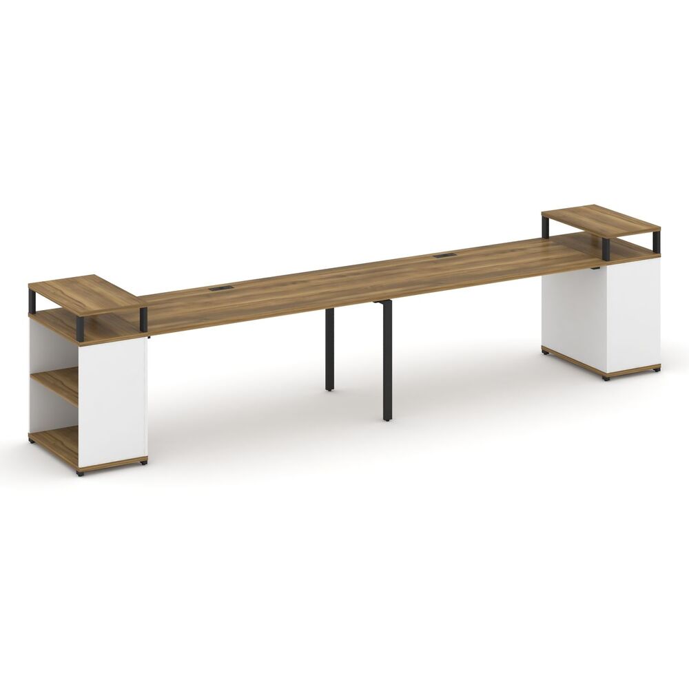 Рабочая станция с опорными стеллажами с верхними горизонтами