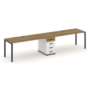 Рабочая станция на 2 места с одной опорной тумбой