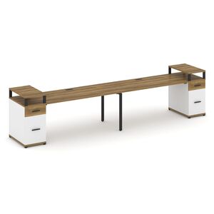 Рабочая станция на 2 места с двумя опорными тумбами