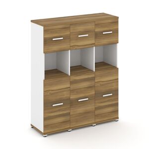 Шкаф три узкие секции, 4 ниши