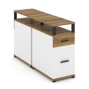 Тумба двухсторонняя опорная/приставная 1 ящик + 1 распашной фасад с надставкой