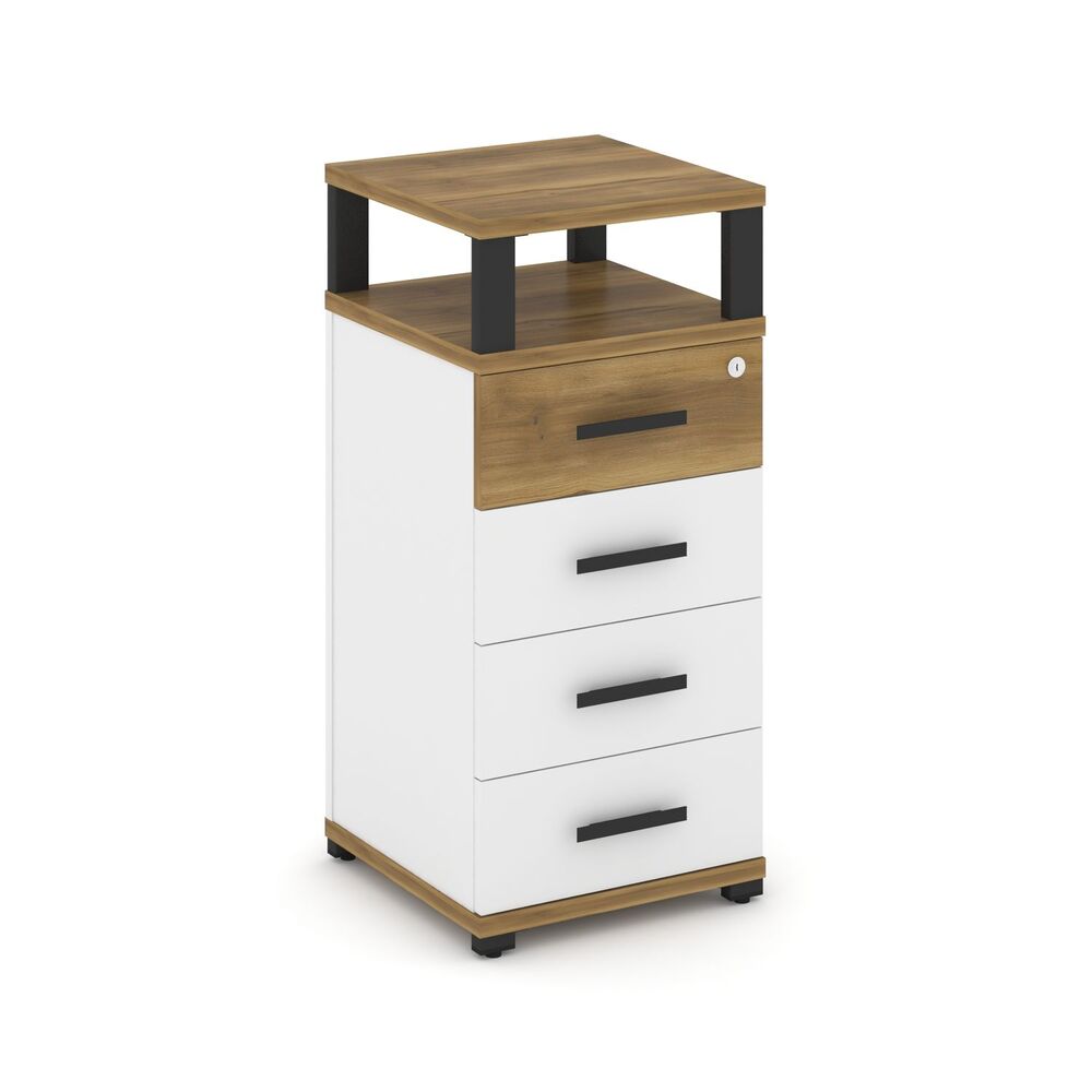 Тумба опорная/приставная 4 ящика с надставкой