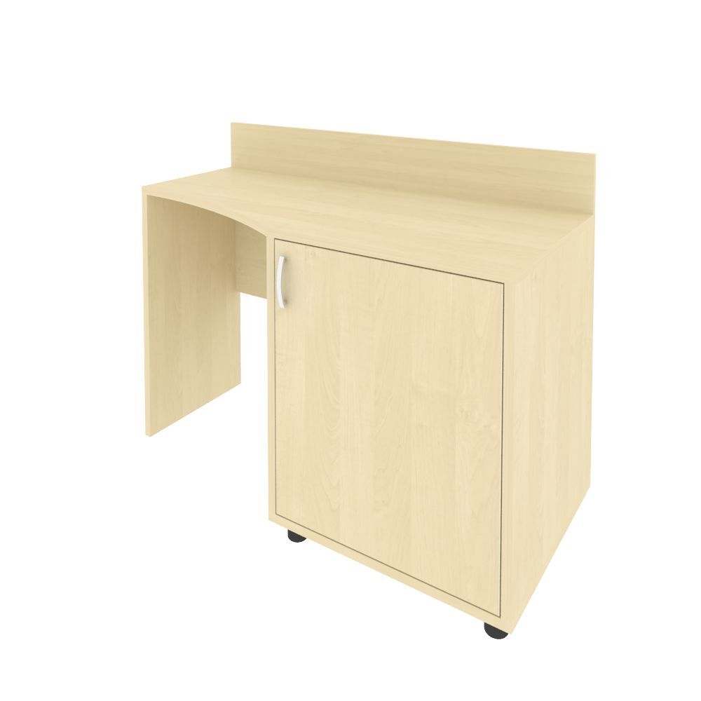 Стол (узкий) с тумбой и бортиком (правый)