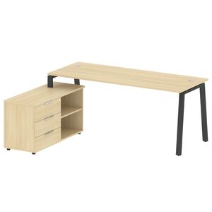 Рабочая станция на А-образном м/к с опорной тумбой левая