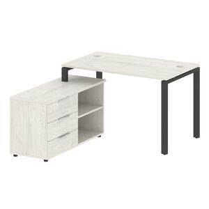 Рабочая станция с опорной тумбой левая