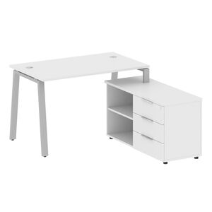 Рабочая станция на А-образном м/к с опорной тумбой правая