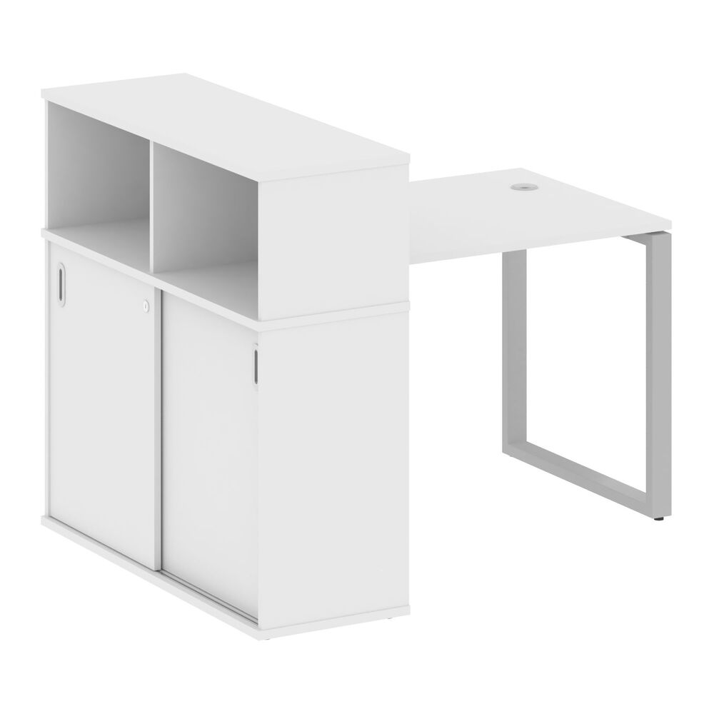 Стол письменный на О-образном м/к с опорным шкафом-купе