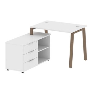 Рабочая станция на А-образном м/к с опорной тумбой левая