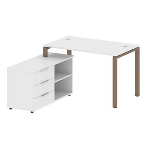 Рабочая станция с опорной тумбой левая