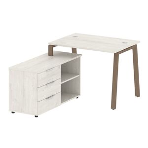 Рабочая станция на А-образном м/к с опорной тумбой левая