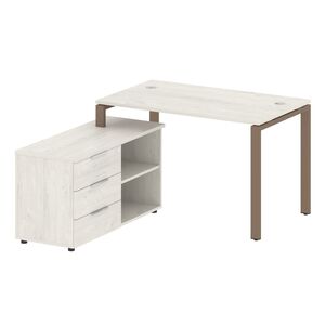 Рабочая станция с опорной тумбой левая