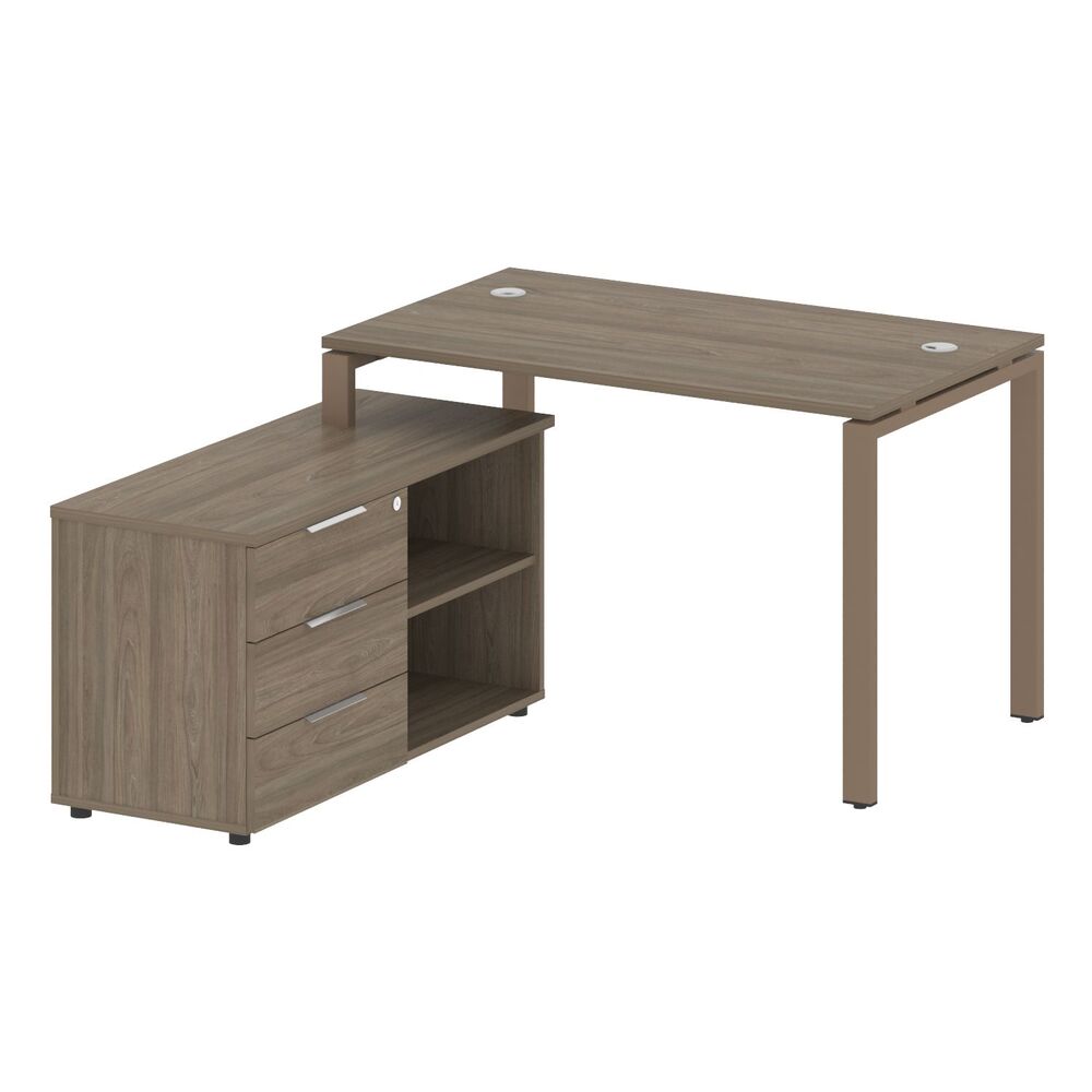 Рабочая станция с опорной тумбой левая