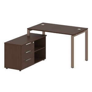 Рабочая станция с опорной тумбой левая