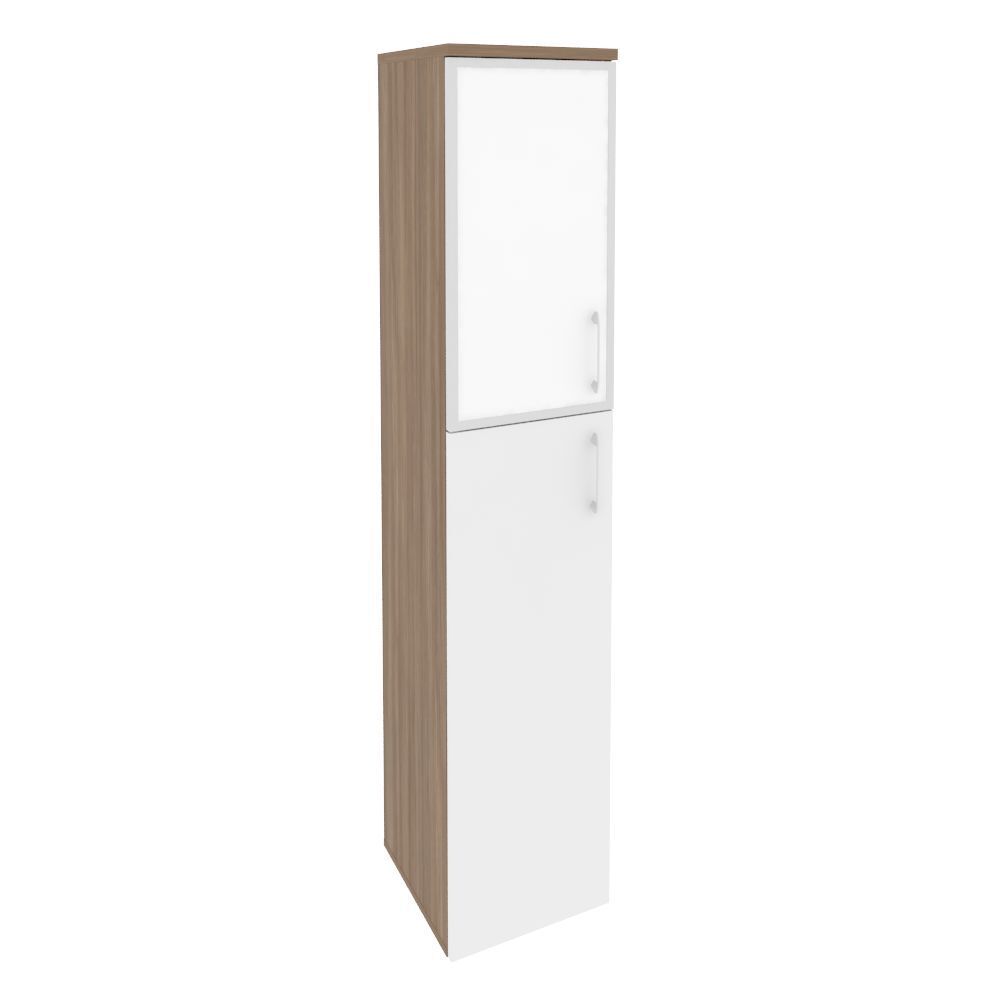 Шкаф высокий узкий левый (стекло белое)