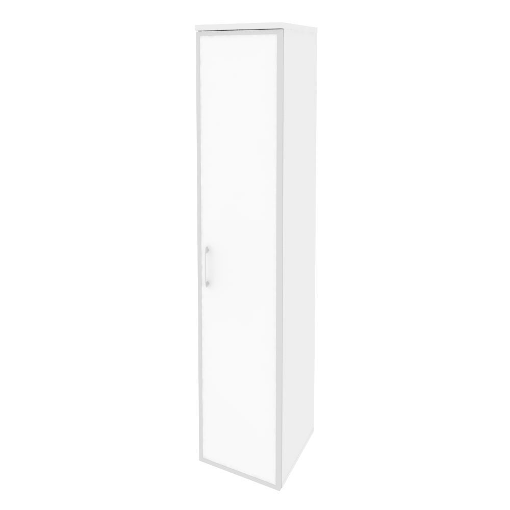 Шкаф высокий узкий правый (стекло белое)