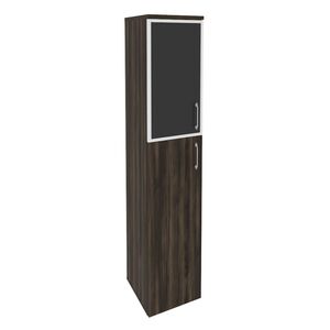 Шкаф высокий узкий левый (стекло черное)