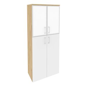 Шкаф высокий широкий (стекло белое)