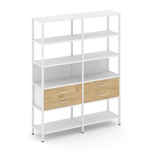 Двухсекционный стеллаж пятиярусный с ящиками