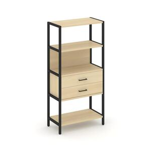 Односекционный стеллаж четырехярусный с ящиками