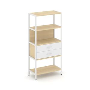 Односекционный стеллаж четырехярусный с ящиками