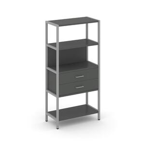 Односекционный стеллаж четырехярусный с ящиками