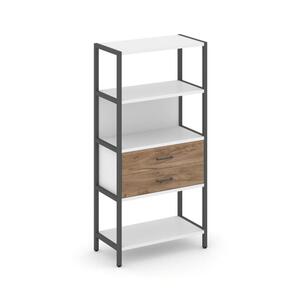 Односекционный стеллаж четырехярусный с ящиками