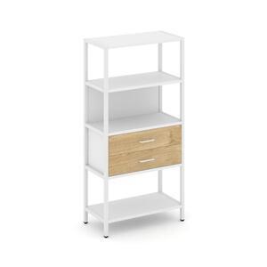 Односекционный стеллаж четырехярусный с ящиками