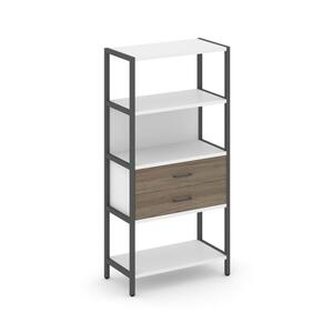 Односекционный стеллаж четырехярусный с ящиками