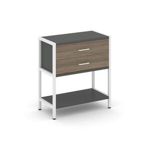 Односекционный стеллаж двухярусный с ящиками