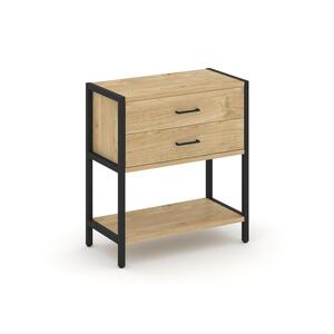 Односекционный стеллаж двухярусный с ящиками