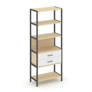 Односекционный стеллаж пятиярусный с ящиками