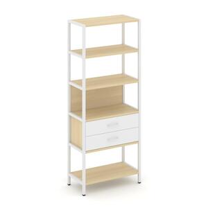 Односекционный стеллаж пятиярусный с ящиками